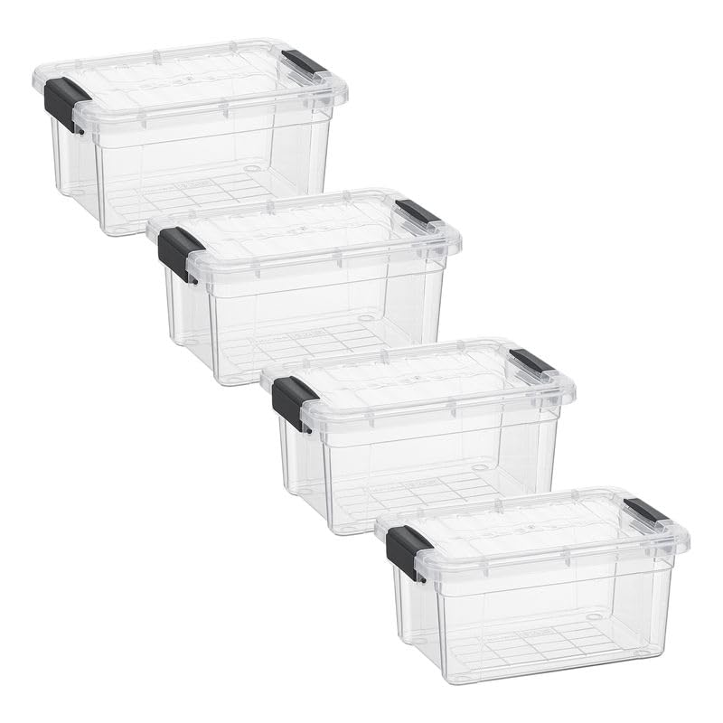 Superio Clear Storage Bins with Lids, Stackable Storage Box with Latches and Handles, Extra Small, 4 Pack 3 Quart - size: 3.5 Qt, style: 4 Pack
