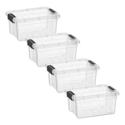 Superio Clear Storage Bins with Lids, Stackable Storage Box with Latches and Handles, Extra Small, 4 Pack 3 Quart - size: 3.5 Qt, style: 4 Pack