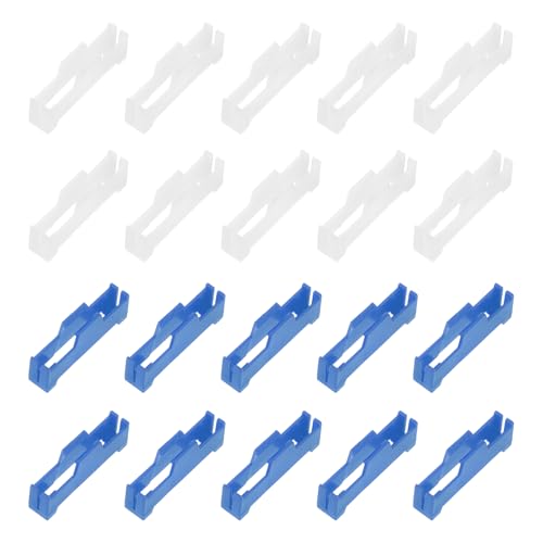 MECCANIXITY 40 Pcs Servo Extension Cable Clips Lock, Servo Cable Safety Connector Lead Wire Buckle Lock for RC Car Plane Boat DIY Y Adapter Cable, White/Blue - color: White/Blue