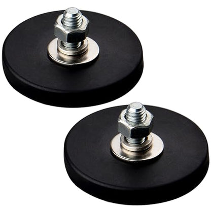 MUTUACTOR Neodymium Rubber Coated Magnet,4pack 20lbs Heavy Duty Magnets M6 Male Thread Stud,Dia.1.69" Anti-Scratch Mounting Magnets for Fixing Lights, Cameras, Vans and Other Devices - style: 20lbs M6 Male 4pcs with rubber coating