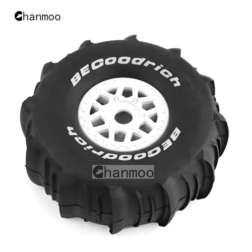 1/7 1/8 RC Short Course Truck Car Tires and Wheels Rims 17mm Hex Snow Sand Buggy Desert Tyres for 1:7 Or 1:8 Scale RC Off Road Truck Car TRAXXAS UDR 85086-4 ARRMA YK4072 DF7 4Pcs (B White) - color: B White
