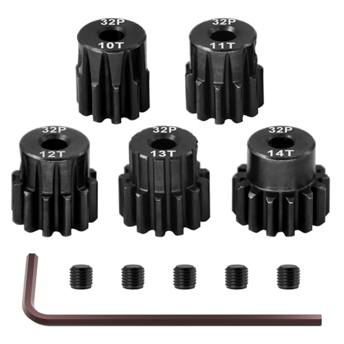 OGRC 3.175mm 32P Pinion Gears 10T 11T 12T 13T 14T for Traxxas 1/10 RC Car | Steel Hardened, 0.8M, Fits 550, 540, 3650 Series Motors, for Arrma HSP HPI AXIAL Tamiya Losi RC Car