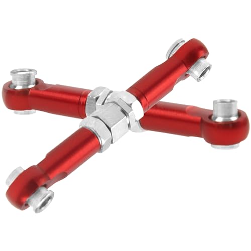 Share Goo 4Pcs ShareGoo Metal Steering Rod Servo Linkages Turnbuckle Compatible with Hyper Go MJX 16207 16208 16209 16210 H16BM H16GT H16DR 1/16 RC Car (Red) - color: Red