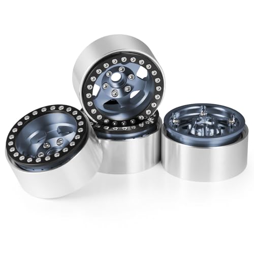 Aluminum Alloy RC 1.9 Beadlock Wheels Rims 30mm | For 1/10 RC Crawler Axial SCX10 90046 AXI03007 Gen8 TRX4, Upgrade, Titanium - color: Titanium