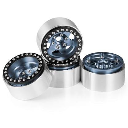 Aluminum Alloy RC 1.9 Beadlock Wheels Rims 30mm | For 1/10 RC Crawler Axial SCX10 90046 AXI03007 Gen8 TRX4, Upgrade, Titanium - color: Titanium