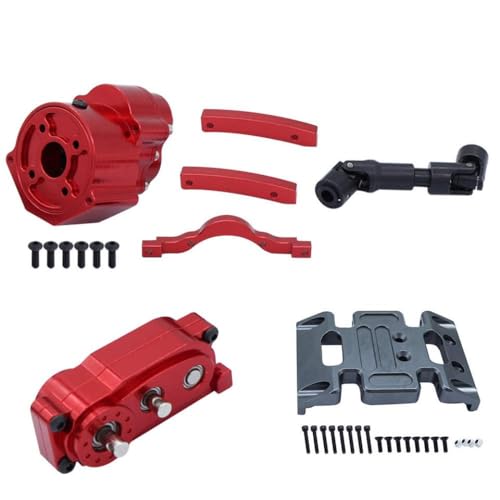 RC Crawler Planetary Gearbox Transmission Transfer Case 1/10 Scale Compatible with II 90046(Set Red) - color: Set Red