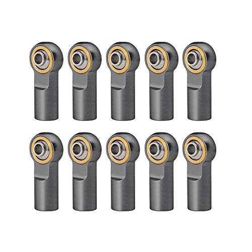 QUE-T 10pcs Metal Link Rod End M4 Ball Joint Head for RC Crawler Car (Titanium) - color: Titanium