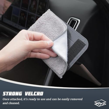 Car Windshield Cleaning Tool, Vehicle Window Glass Cleaner with 4 Reusable Microfiber Pads & Extendable Handle, Automotive Interior Windscreen Wash Kit, Universal for Most Vehicles - size: 4 Reusable Microfiber Pads