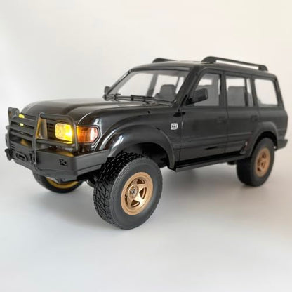 WPL D54 RC Truck 4x4 Off Road Drift RC Car 1/16 Scale RTR LC80 Style | Remote Control Truck 280 Brushed Motor Full Proportional Upgraded Chassis Spare Drift Tires Hobby Toy for Adult