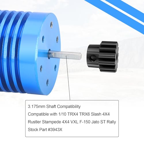 OGRC 32P 13T Pinion Gear for TRX4 Slash Rrustler Stampede Raptor 4x4 | 2pcs, Hardened Steel, 0.8M, 3.175mm Shaft Motor Gears for Traxxas 1/10 RC Car, #3943X