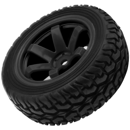 75mm/2.95'' Rubber Tires & Plastic Wheel Rims 12mm Hex w/Foam Compatible with HSP Tamiya HPI Kyosho 1/10 1/12 On-Road RC Touring Car,WLtoys 1/14 144001 RC Buggy (Black) - color: Black