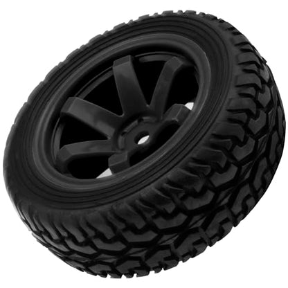 75mm/2.95'' Rubber Tires & Plastic Wheel Rims 12mm Hex w/Foam Compatible with HSP Tamiya HPI Kyosho 1/10 1/12 On-Road RC Touring Car,WLtoys 1/14 144001 RC Buggy (Black) - color: Black