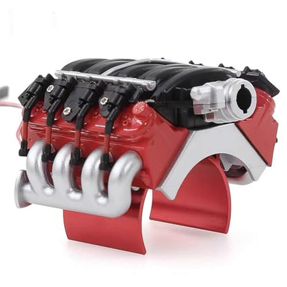1/10 RC Simulate V8 Engine Radiator Cover with Heatsink RC Motor Cooling Fans Accessories Compatible with 1:10 Scale Crawler Car Traxxas TRX4 TRX6 Axial SCX10 D90 90047 Upgrade Parts