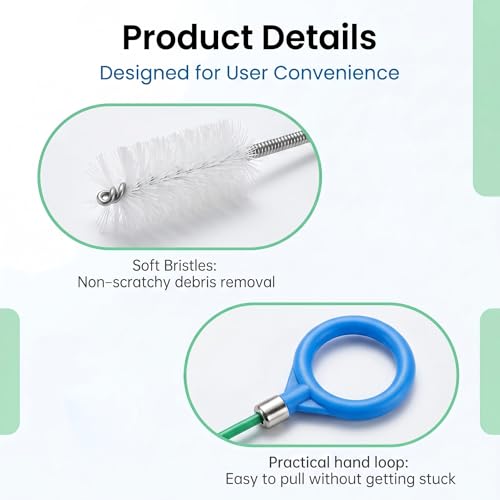 5 PCS Car Sunroof Drain Cleaning Tool, Flexible Tube Cleaner with Rotating Brush Head, Tear-resistant Portable Unclogger Kit, Maintenance Accessories for Drains Sewers Windshields (Green)
