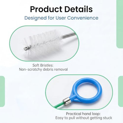 5 PCS Car Sunroof Drain Cleaning Tool, Flexible Tube Cleaner with Rotating Brush Head, Tear-resistant Portable Unclogger Kit, Maintenance Accessories for Drains Sewers Windshields (Green)