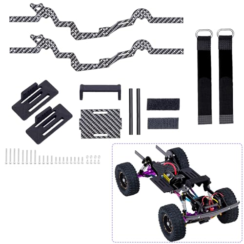 Carbon Fiber LCG Chassis Kit Frame Rail for Axial SCX24 Chevrolet C10 JLU Bronco Base Camp 1/24 RC Crawler Car