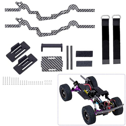 Carbon Fiber LCG Chassis Kit Frame Rail for Axial SCX24 Chevrolet C10 JLU Bronco Base Camp 1/24 RC Crawler Car