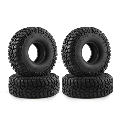 4PCS Soft Rubber Tires for RC 1:10 On Road Car 1.9" Crawler Tires with Foam for Axial SCX10 90047 SCX10 III AXI03007 Redcat Gen8 TRX-4 Tyre