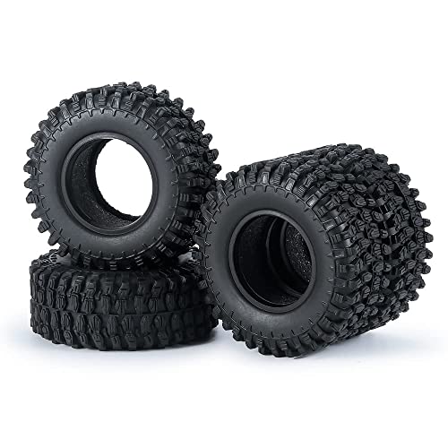 4PCS 1.0" Crawler Tires Rubber Wheel Tires Set for 1/24 Axial SCX24 90081 AXI00001 AXI00002 AXI00005 AXI00006 RC Crawler Car (50mm) - size: 50mm