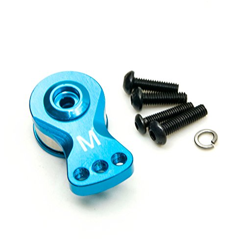 Aluminum Alloy 25T Servo Saver 3 Holes/5 Holes Adjustable Servo Horn 25T Adjustable Arm Compatible with Futaba Tamiya Servos 1/10 Tra-xxas RC Car Boat Helicopter Upgrades (Blue-M) - color: Blue-m