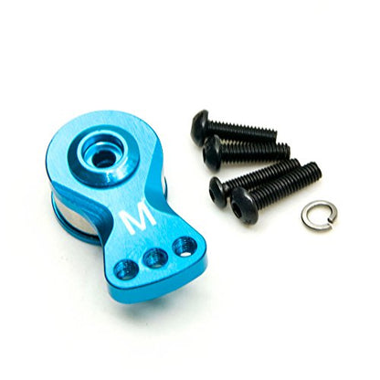 Aluminum Alloy 25T Servo Saver 3 Holes/5 Holes Adjustable Servo Horn 25T Adjustable Arm Compatible with Futaba Tamiya Servos 1/10 Tra-xxas RC Car Boat Helicopter Upgrades (Blue-M) - color: Blue-m