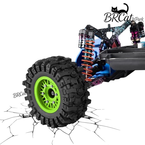 12/14/17mm Hex Hubs RC Truck Tires and Wheels for Slash 2WD 4X4,Arrm a Senton,Axia1,Rc 4wd,Red cat RC Truck,BRCatWPark RC Short Course Truck Wheels and Tires w/Sponge,(4Pcs) Green - color: Green - (12/14/17mm Hex)