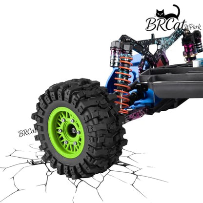 12/14/17mm Hex Hubs RC Truck Tires and Wheels for Slash 2WD 4X4,Arrm a Senton,Axia1,Rc 4wd,Red cat RC Truck,BRCatWPark RC Short Course Truck Wheels and Tires w/Sponge,(4Pcs) Green - color: Green - (12/14/17mm Hex)