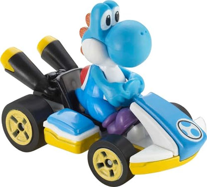 Hot Wheels Mario Kart Vehicle 4-Pack, Set of 4 Fan-Favorite Characters Includes 1 Exclusive Model, Collectible Gift for Kids & Fans Ages 3 Years Old & Up