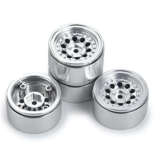 Aluminum 1" Micro RC Beadlock Wheels Rims for All 1:24 Axial SCX24 | 1/24th SCX-24 Deadbolt Base Camp Gladiator RC Crawler Car Upgrades Parts