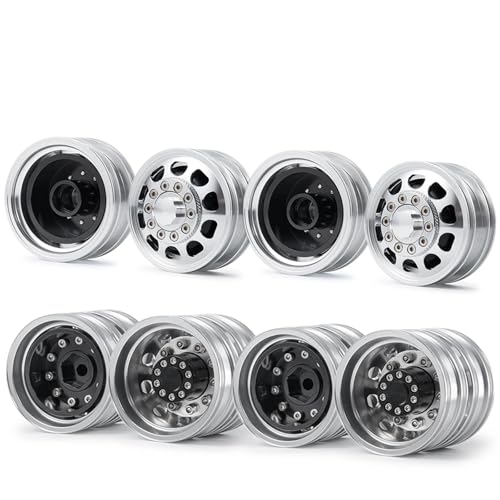RC Car Toys Parts for Tamiya 1/14 Aluminum Alloy Front Rear Wheels Rims Hubs Set 6x6 8x8 RC Tractor Truck Trailer Car Accessories(8x8) - size: 8x8