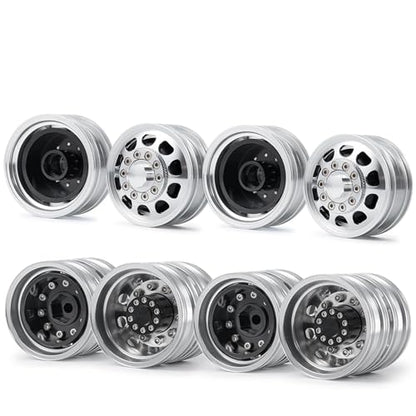 RC Car Toys Parts for Tamiya 1/14 Aluminum Alloy Front Rear Wheels Rims Hubs Set 6x6 8x8 RC Tractor Truck Trailer Car Accessories(8x8) - size: 8x8