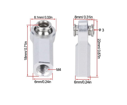 1/10 RC Car Ball Joint,4pcs M4 Chassis Link Steering Rod Ends - Straight/Bend Rod Ends for 1/10 RC Crawler (SCX10, TRX4, Capra, VS4-10, Wraith) (Straight 7mm Silver) - color: Straight 7mm Silver