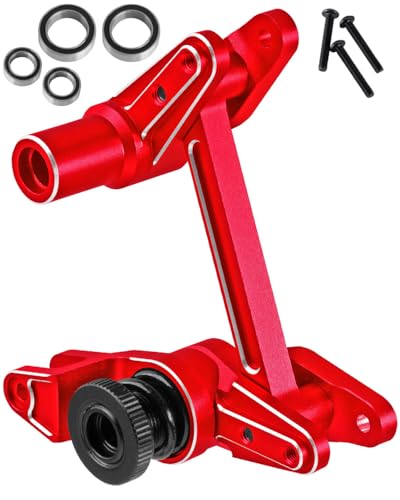 Aluminum Tie Rod & Servo Horn Upgrades Part for 1/10 WideMaxx/X-Maxx,RC Fixed Link Steering Servo Arm,RC Truck Mode #89086-4,#89076-4,Red - color: Red - (Tie Rod & Servo)