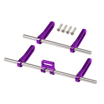 AMK Adjustable 1/10 Scale Bumper Mount Front Rear, Metal Bumper Set Complete for RC Crawler Body LCG Chassis Axial SCX10 II Element Enduro Gen7 Gen8 TRX6 TRX4 Upgrades (Purple) - color: Purple