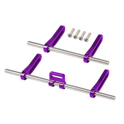 AMK Adjustable 1/10 Scale Bumper Mount Front Rear, Metal Bumper Set Complete for RC Crawler Body LCG Chassis Axial SCX10 II Element Enduro Gen7 Gen8 TRX6 TRX4 Upgrades (Purple) - color: Purple