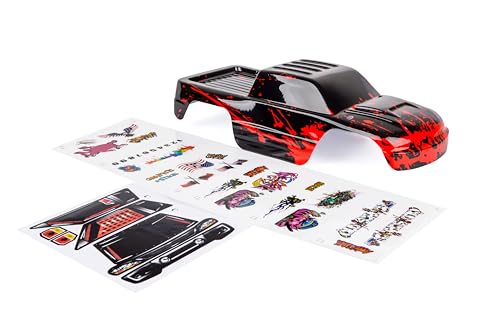 SummitLink Custom Body Compatible for 1/10 Scale RC Car or Truck (Truck not Included) (Muddy Red Over Black) - style: Muddy Red Over Black