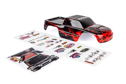 SummitLink Custom Body Compatible for 1/10 Scale RC Car or Truck (Truck not Included) (Muddy Red Over Black) - style: Muddy Red Over Black