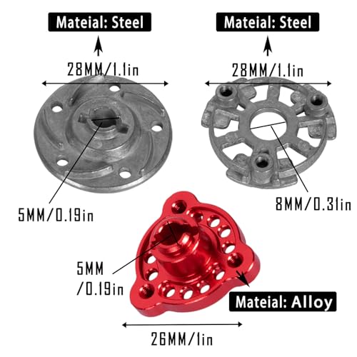 86T 48P Spur Gear with 19T 21T 23T Pinions Gear & Slipper Clutch Upgrades Part for 1/10 Slash Rustler Stampede Bandit 2WD VXL,86T Spur Gear,Red - color: Red - (86T)
