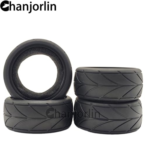 1/10 RC Rally Racing Touring Tires OD 65mm Soft Rubber On Road Tyres For 1:10 Street Car Tamiya TT01 TT02 XV01 TA06 A959 PTG2 HPI KYOSHO HSP PTG2 Traxxas RC Drift Wheels 4PCS