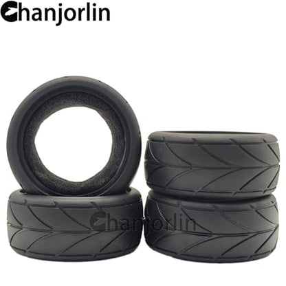 1/10 RC Rally Racing Touring Tires OD 65mm Soft Rubber On Road Tyres For 1:10 Street Car Tamiya TT01 TT02 XV01 TA06 A959 PTG2 HPI KYOSHO HSP PTG2 Traxxas RC Drift Wheels 4PCS