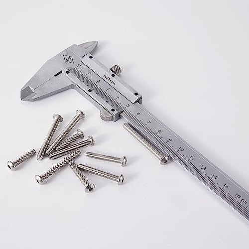 M4 x 30mm 35mm 40mm 45mm 50mm Button Head Socket Cap Screws Bolts, Stainless Steel 304, Metric Allen Hex Drive, Bright Finish, Fully Threaded, Assortment Kit 50PCS - size: Button M4x30-50 mm