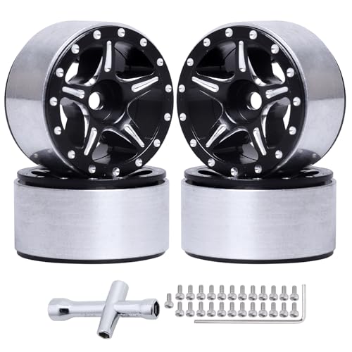 HobbyPark 1.0 Beadlock Wheels for TRX4M AX24 SCX24 FCX24 Enduro24 1/18 1/24 RC Crawler Car (Style B) - style: Style B
