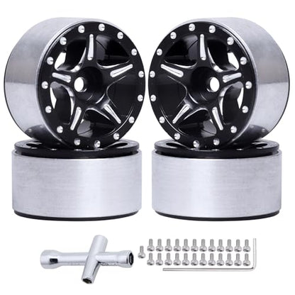 HobbyPark 1.0 Beadlock Wheels for TRX4M AX24 SCX24 FCX24 Enduro24 1/18 1/24 RC Crawler Car (Style B) - style: Style B