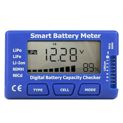 5 in 1 Smart Digital Battery Meter Capacity Tester with Large LCD Display - Multifunction for LiPo/LiFe/Li-ion/NiMH/NiCd Batteries
