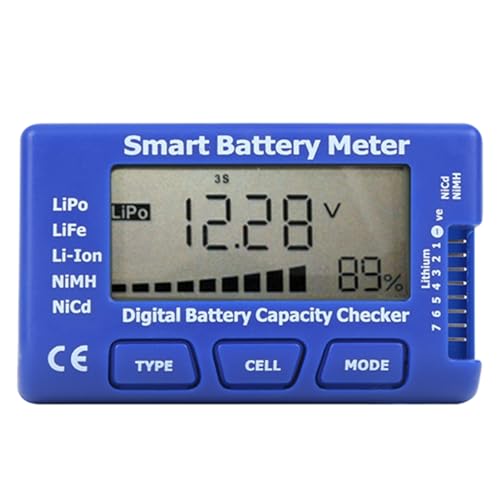 5 in 1 Smart Digital Battery Meter Capacity Tester with Large LCD Display - Multifunction for LiPo/LiFe/Li-ion/NiMH/NiCd Batteries