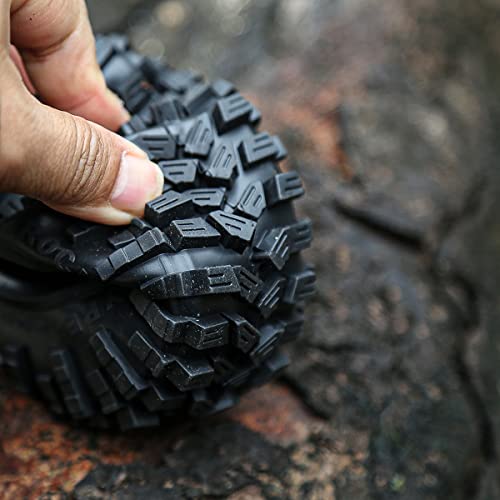 REDSPIDER 1.9" RC Crawler Tires, High-Grip Rubber Replacement Tires OD 120MM for 1/10 RC Crawler SCX10, TRX4, D90, Redcat Gen8, Off-Road Mud Terrain Tires (Set of 4)