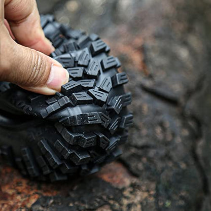 REDSPIDER 1.9" RC Crawler Tires, High-Grip Rubber Replacement Tires OD 120MM for 1/10 RC Crawler SCX10, TRX4, D90, Redcat Gen8, Off-Road Mud Terrain Tires (Set of 4)