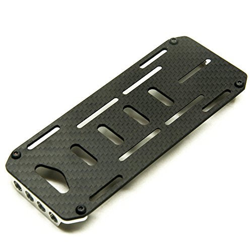 RC Battery Mount Plate, Carbon Fiber Battery Tray Protection Plate Black Battery Mounting Plate for Axial SCX10 CC01 F350 D90 1/10 RC Crawler Car Upgrades Accessories (Silver) - color: Silver