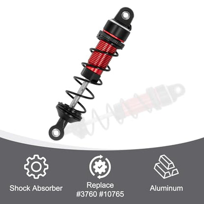 Aluminum 1/16 RC Shock Absorber Front Rear Adjustable Springs Shock Damper | for 1/16 Traxxas Mini Maxx 4WD 107154-1 Mini XRT VXL-3S 108076-1 RC Truck Upgrade, 4PCS, Red - color: Red