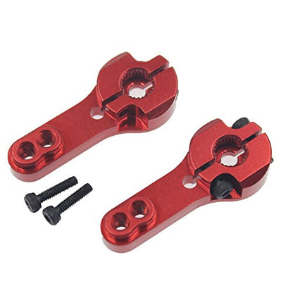 ShareGoo 5PCS Aluminum 25T Servo Horn M3 Threads 25T Steering Arm Compatible with Futaba Savox Xcore HSP TowerPro MG Servo RC Car Truck Buggy Airplane,Red